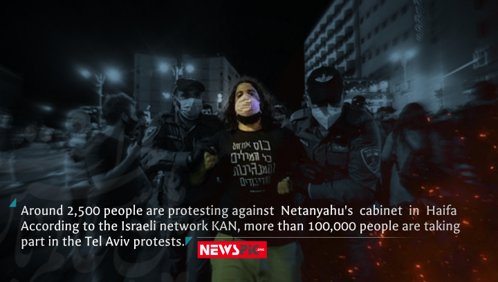 Around 2,500 protesters are protesting against Netanyahu