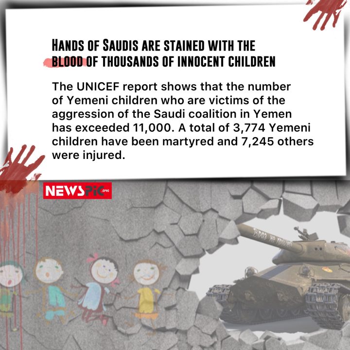 Saudi hands stained with blood of thousands of innocent children
